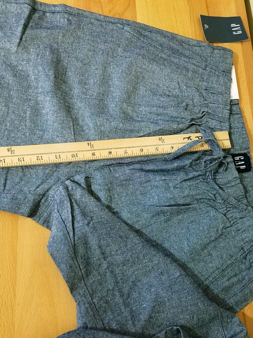 Gap Light Blue Linen Blend Pull-On Pants Medium NWT Seam Detail - Picture 9 of 16